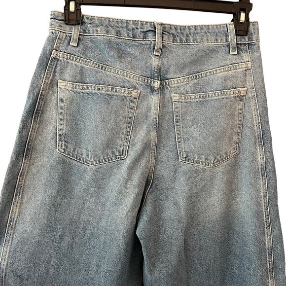 Mango Wide Leg Jeans Medium Wash High Rise size 6 - Picture 5 of 6